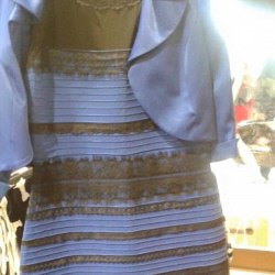 Какого цвета это платье: белое-золотистое или сине-черное?