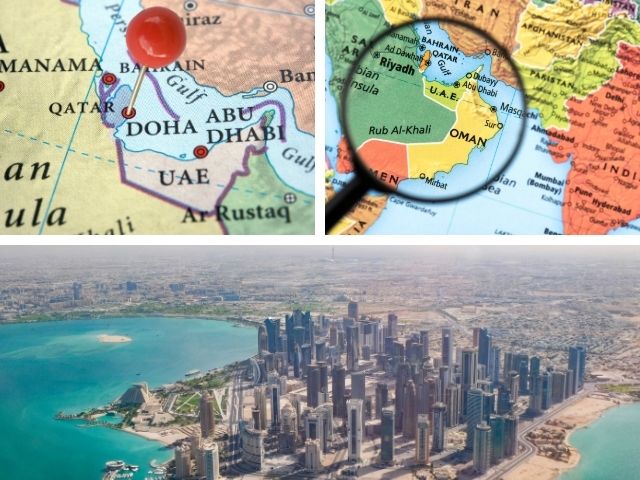 Катар это в медицине. Катар на карте. Государство Катар на карте. Катар столица на карте. Географическое расположение Катара.